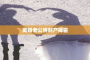 离婚老公将财产挥霍