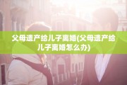 父母遗产给儿子离婚(父母遗产给儿子离婚怎么办)