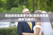 想找律师离婚多少钱(想找律师离婚多少钱啊)