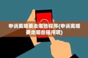 申诉离婚要走哪些程序(申诉离婚要走哪些程序呢)