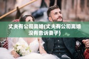 丈夫有公司离婚(丈夫有公司离婚没有告诉妻子)