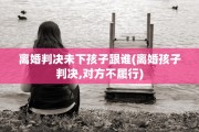 离婚判决未下孩子跟谁(离婚孩子判决,对方不履行)