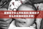 离婚孩子怎么判抚养权(离婚孩子怎么判抚养权和抚养费)