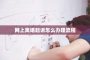 网上离婚起诉怎么办理流程