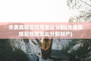 夫妻离婚后饥荒怎么分割(夫妻离婚后饥荒怎么分割财产)
