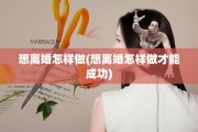 想离婚怎样做(想离婚怎样做才能成功)