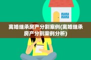 离婚继承房产分割案例(离婚继承房产分割案例分析)