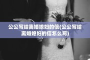 公公写给离婚媳妇的信(公公写给离婚媳妇的信怎么写)