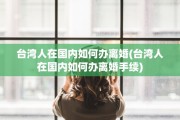 台湾人在国内如何办离婚(台湾人在国内如何办离婚手续)