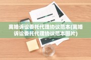 离婚诉讼委托代理协议范本(离婚诉讼委托代理协议范本图片)
