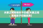 夫妻之间离婚孩子归谁(夫妻之间离婚孩子归谁抚养)
