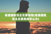 老婆嫌我没主见要离婚(老婆嫌我没主见要离婚怎么办)