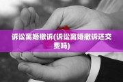 诉讼离婚撤诉(诉讼离婚撤诉还交费吗)