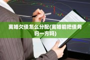 离婚欠债怎么分配(离婚能把债务归一方吗)