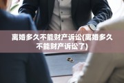 离婚多久不能财产诉讼(离婚多久不能财产诉讼了)