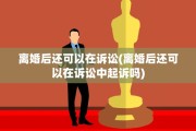 离婚后还可以在诉讼(离婚后还可以在诉讼中起诉吗)