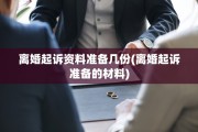 离婚起诉资料准备几份(离婚起诉准备的材料)