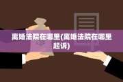 离婚法院在哪里(离婚法院在哪里起诉)