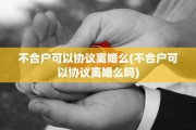 不合户可以协议离婚么(不合户可以协议离婚么吗)