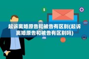 起诉离婚原告和被告有区别(起诉离婚原告和被告有区别吗)