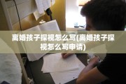 离婚孩子探视怎么写(离婚孩子探视怎么写申请)