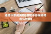 进城干部闹离婚(进城干部闹离婚怎么处理)