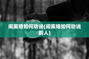 闹离婚如何劝说(闹离婚如何劝说别人)