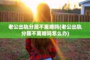 老公出轨分居不离婚吗(老公出轨分居不离婚吗怎么办)