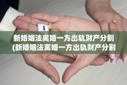 新婚姻法离婚一方出轨财产分割(新婚姻法离婚一方出轨财产分割怎么判)