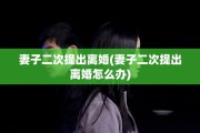 妻子二次提出离婚(妻子二次提出离婚怎么办)