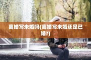 离婚写未婚吗(离婚写未婚还是已婚?)