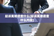 起诉离婚调查什么(起诉离婚调查什么内容)