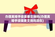 办理离婚手续需要交钱吗(办理离婚手续需要交钱吗现在)