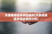 夫妻离婚债务承担案例(夫妻离婚债务承担案例分析)
