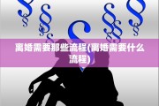 离婚需要那些流程(离婚需要什么流程)