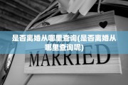 是否离婚从哪里查询(是否离婚从哪里查询呢)