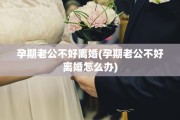 孕期老公不好离婚(孕期老公不好离婚怎么办)
