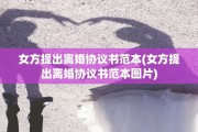 女方提出离婚协议书范本(女方提出离婚协议书范本图片)
