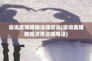 咨询离婚婚姻法律咨询(咨询离婚婚姻法律咨询电话)