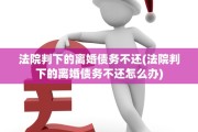 法院判下的离婚债务不还(法院判下的离婚债务不还怎么办)