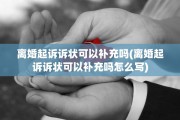 离婚起诉诉状可以补充吗(离婚起诉诉状可以补充吗怎么写)