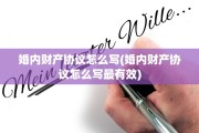 婚内财产协议怎么写(婚内财产协议怎么写最有效)