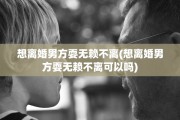想离婚男方耍无赖不离(想离婚男方耍无赖不离可以吗)