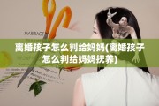 离婚孩子怎么判给妈妈(离婚孩子怎么判给妈妈抚养)