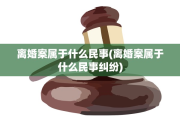 离婚案属于什么民事(离婚案属于什么民事纠纷)