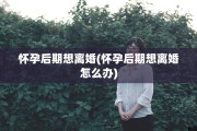 怀孕后期想离婚(怀孕后期想离婚怎么办)