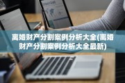 离婚财产分割案例分析大全(离婚财产分割案例分析大全最新)