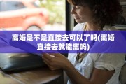 离婚是不是直接去可以了吗(离婚直接去就能离吗)