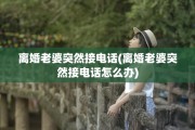 离婚老婆突然接电话(离婚老婆突然接电话怎么办)