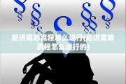 起诉离婚流程怎么进行(起诉离婚流程怎么进行的)